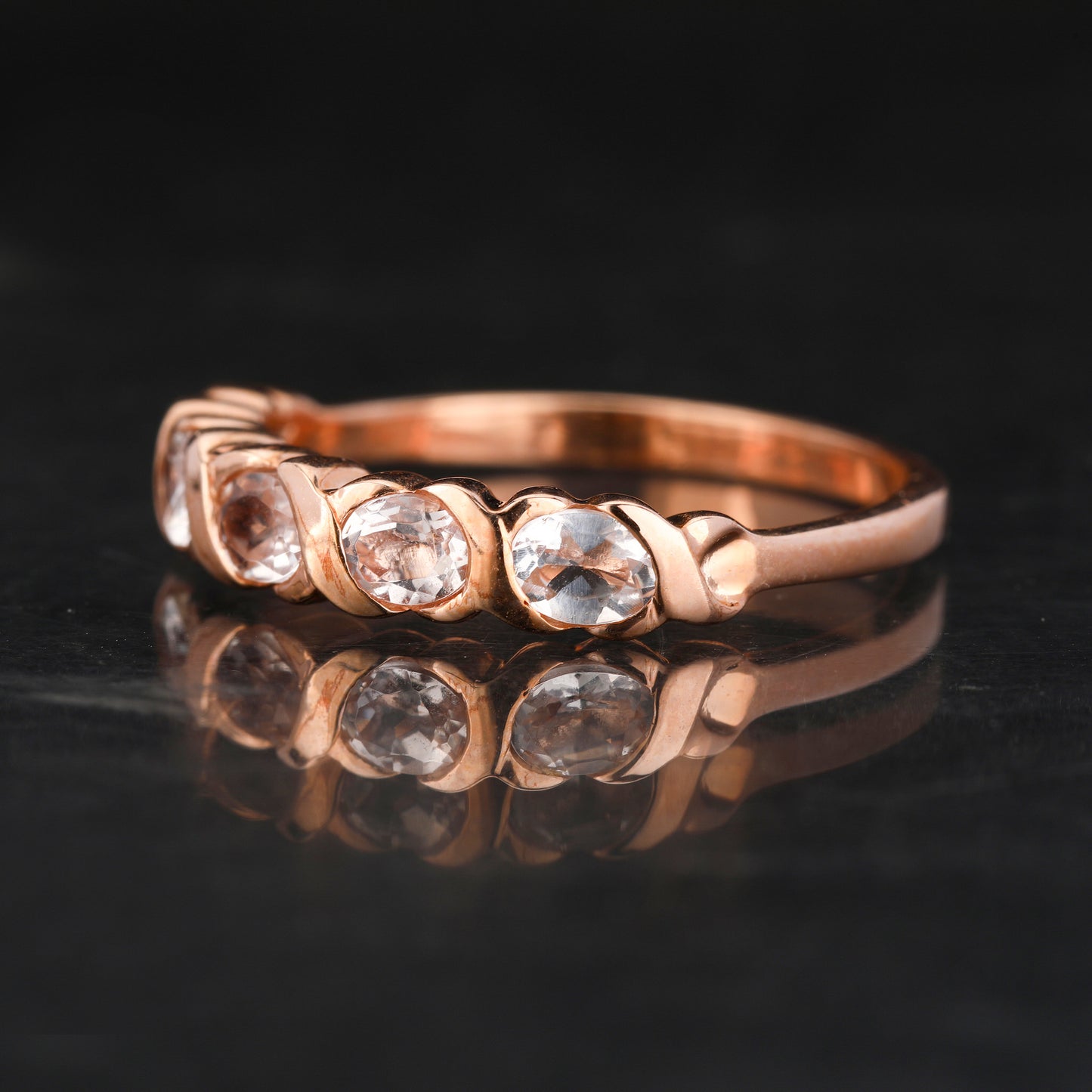 Morganite Ring 0.75 Carats 9K Rose Gold