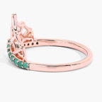 Emerald Spider Web Ring 0.24 Carats Gold Plated Silver