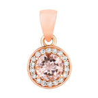 Morganite Pendant With Diamonds 0.46 Carats 14K Rose Gold