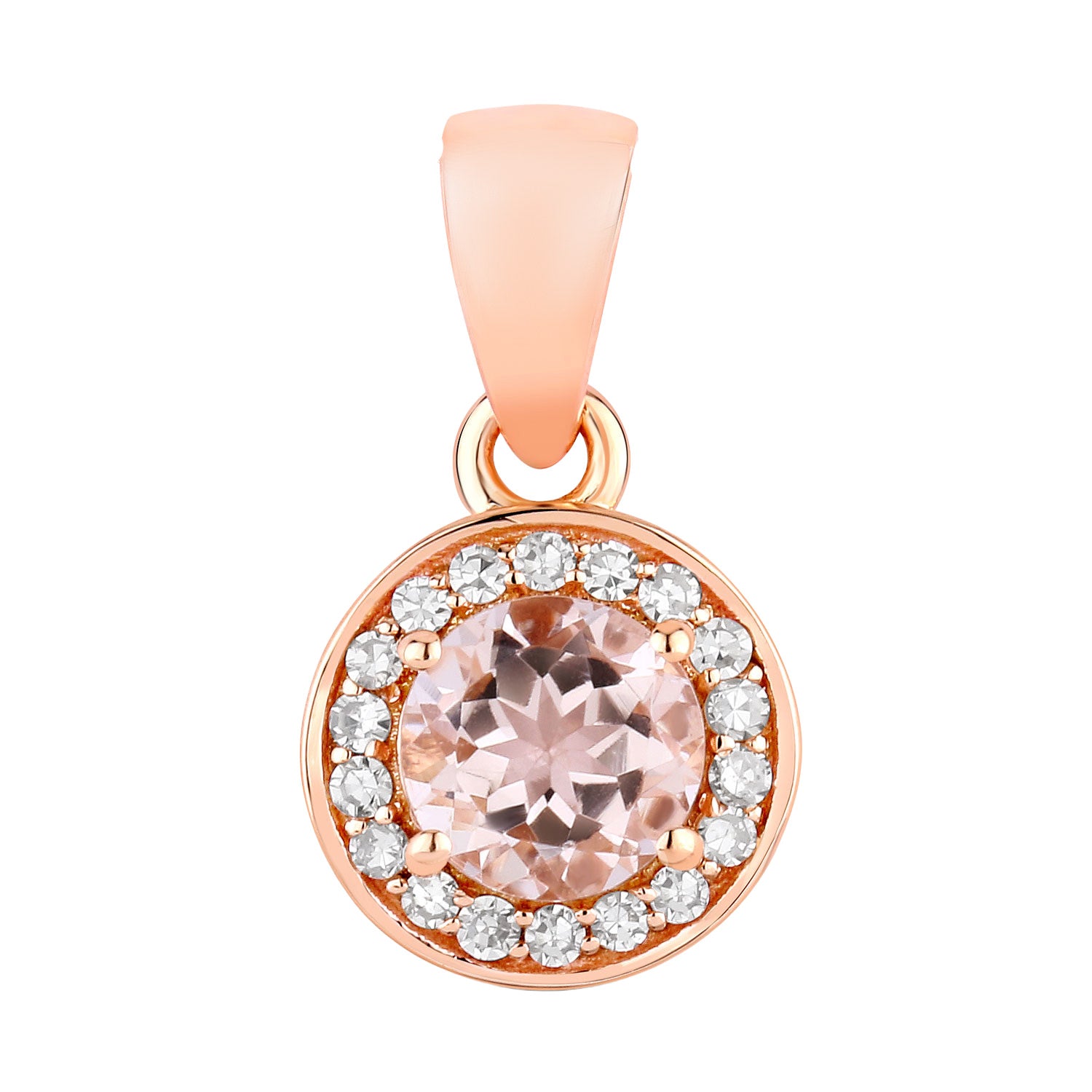 Morganite Pendant With Diamonds 0.46 Carats 14K Rose Gold