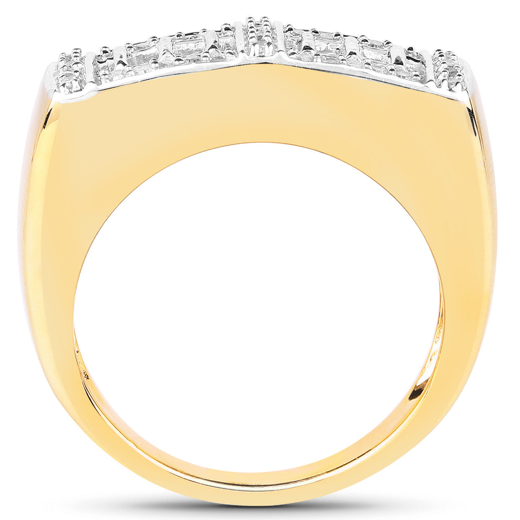 Diamond Ring 0.18 Carats Gold Plated Silver
