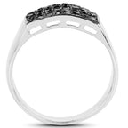 Black Diamond Ring 0.42 Carats Sterling Silver