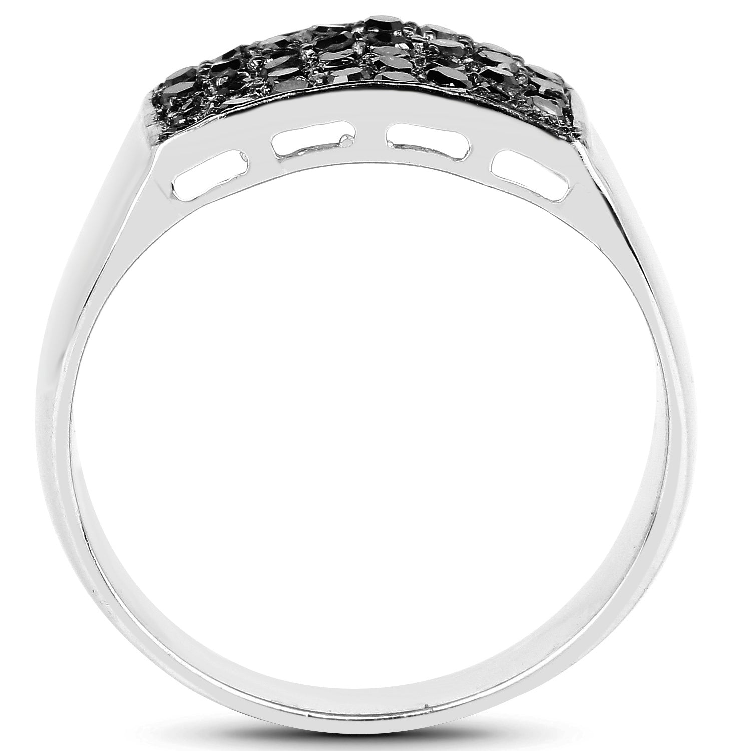 Black Diamond Ring 0.42 Carats Sterling Silver