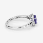 Tanzanite Ring With Diamonds 0.84 Carats 14K White Gold