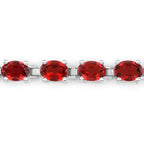 Garnet Tennis Bracelet 15.2 Carats Sterling Silver
