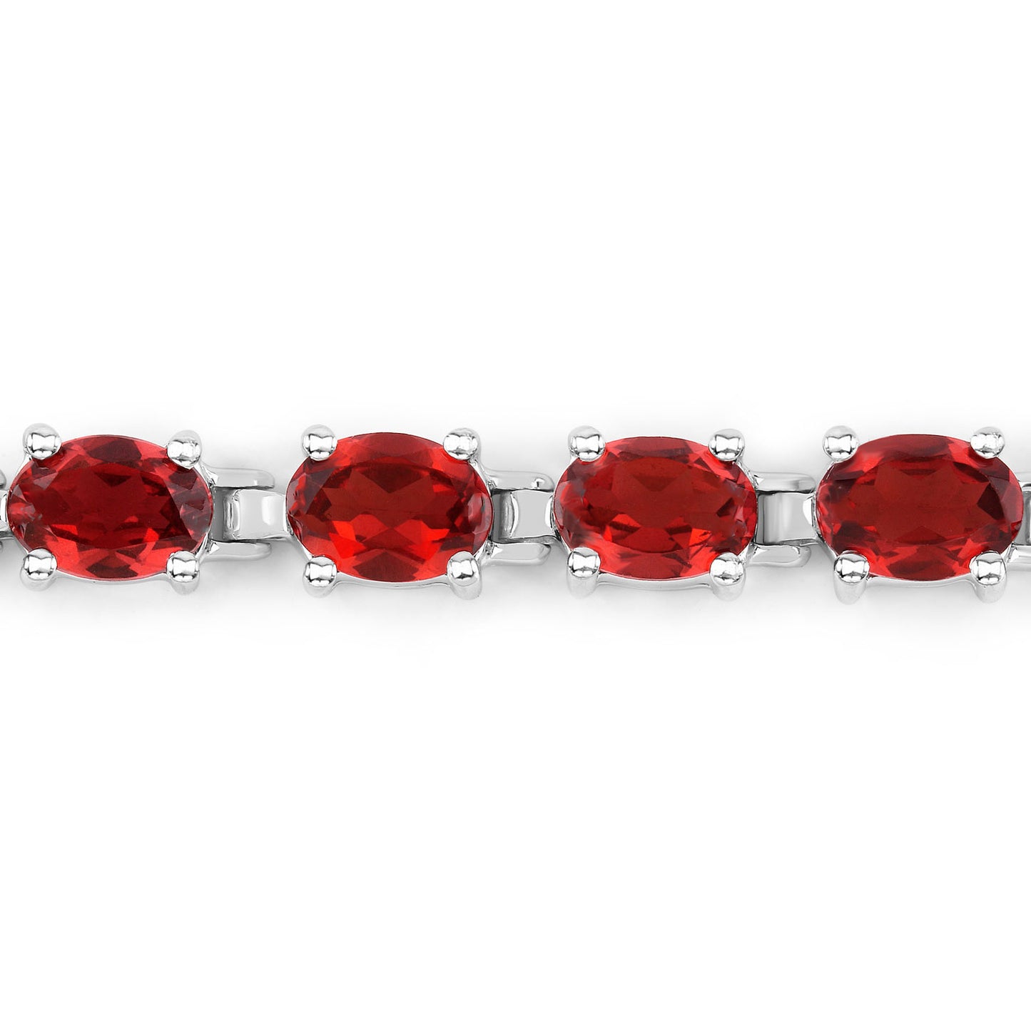 Garnet Tennis Bracelet 15.2 Carats Sterling Silver