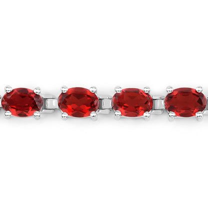 Garnet Tennis Bracelet 15.2 Carats Sterling Silver