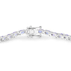 Tanzanite Tennis Bracelet 8.74 Carats Sterling Silver