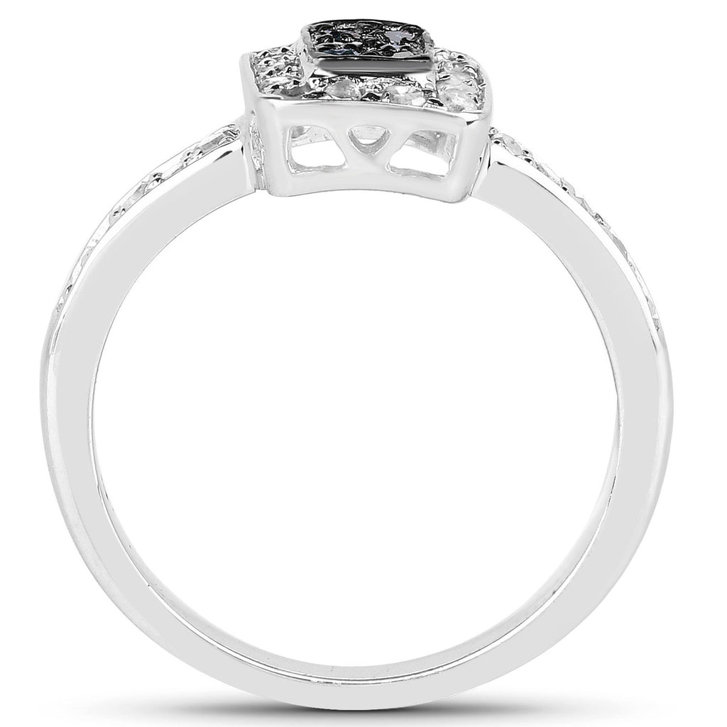 Multicolor Diamond Ring 0.34 Carats Sterling Silver