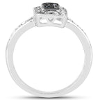 Multicolor Diamond Ring 0.34 Carats Sterling Silver