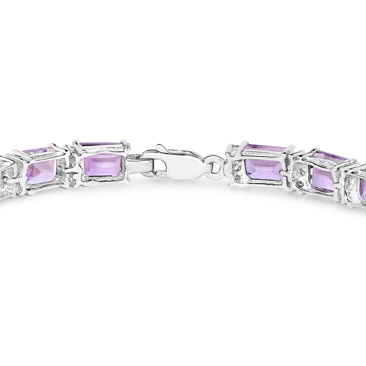 Amethyst Tennis Bracelet With Tanzanites 19 Carats Rhodium Plated Silver