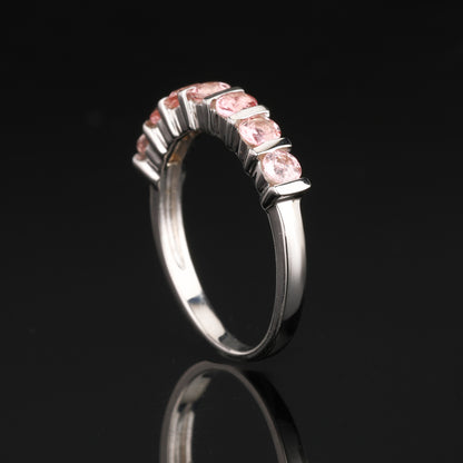 Natural Pink Tourmaline Ring 1.26 Carats Sterling Silver