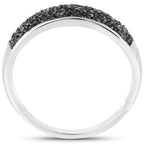 Black Diamond Ring 0.42 Carats Sterling Silver