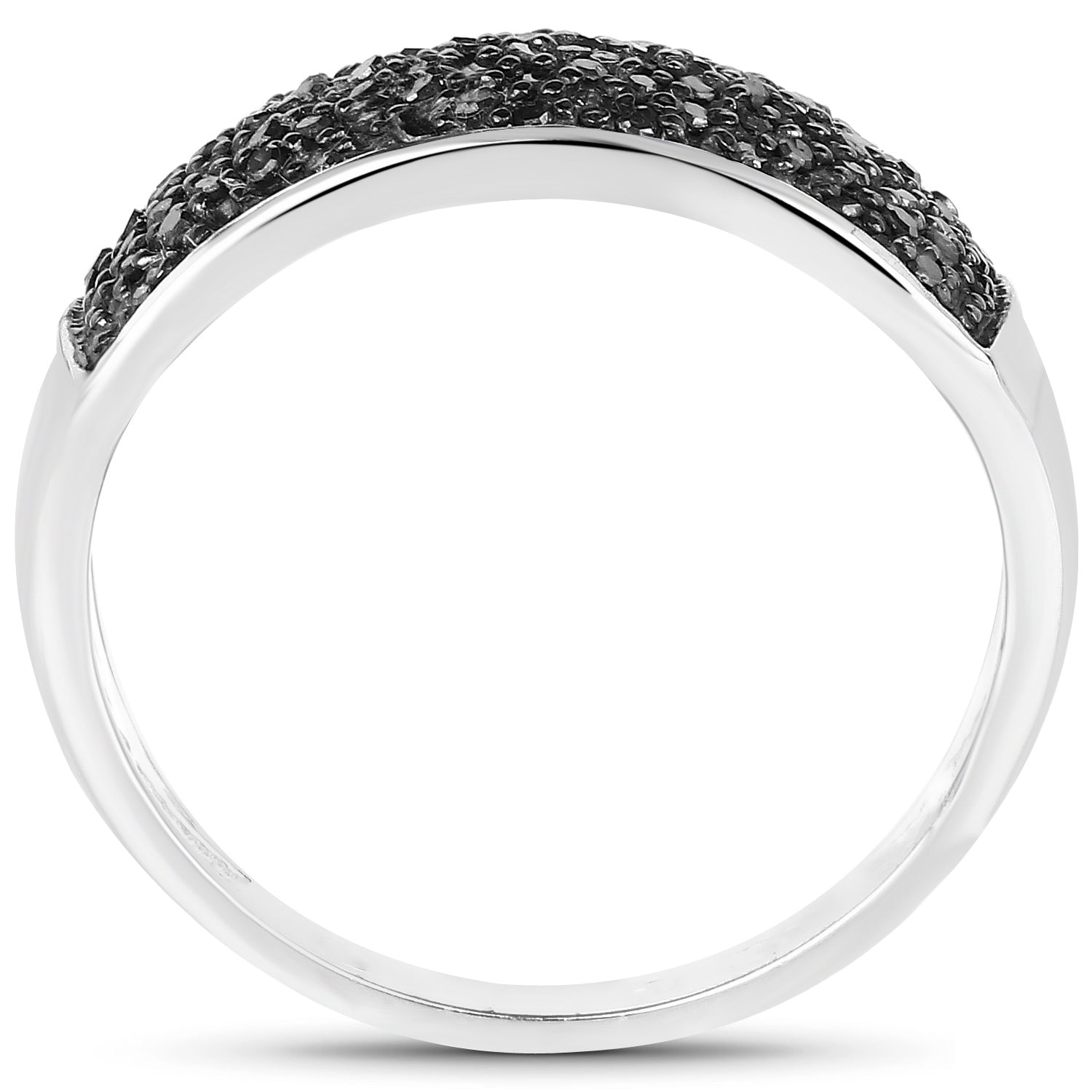 Black Diamond Ring 0.42 Carats Sterling Silver