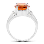 Madeira Citrine Ring With White Topaz 3.9 Carats Sterling Silver