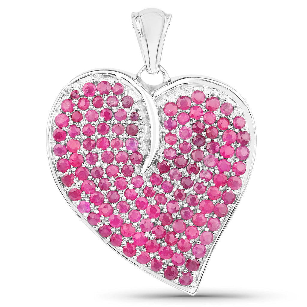 Ruby Pendant 4.98 Carats Sterling Silver