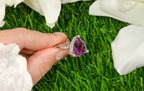 Trillion Cut 8.15 Carat Amethyst Ring With White Topaz
