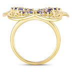 Tanzanite Butterfly Ring 2.4 Carats Gold Plated Silver