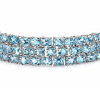 Blue Topaz Bracelet 26.1 Carats Sterling Silver