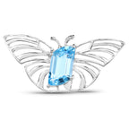 Swiss Blue Topaz Pendant 10.6 Carats Sterling Silver