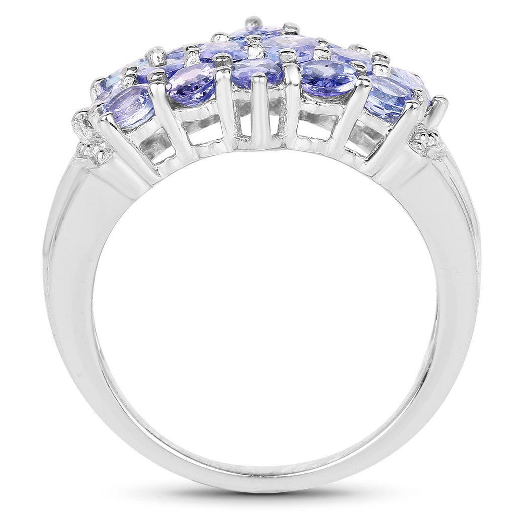 Tanzanite Ring 3.02 Carats Sterling Silver