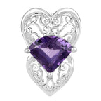 Amethyst Heart Pendant 7.78 Carats Sterling Silver