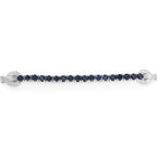 Blue Sapphire Bracelet With White Zircon 2.38 Carats Sterling Silver