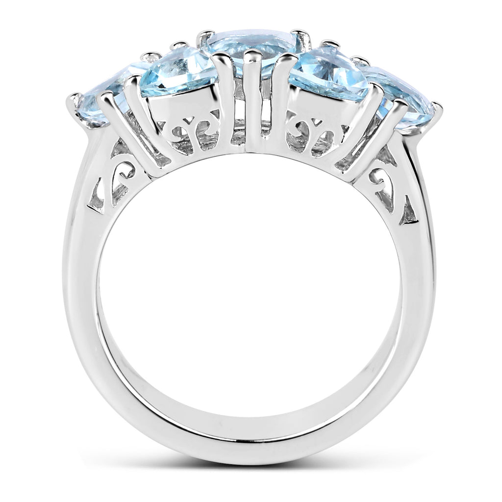 Blue Topaz Ring 2.48 Carats Sterling Silver