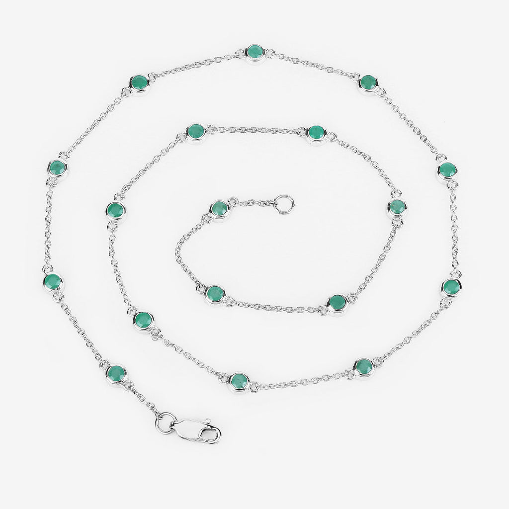 Emerald Necklace 1.78 Carats Sterling Silver