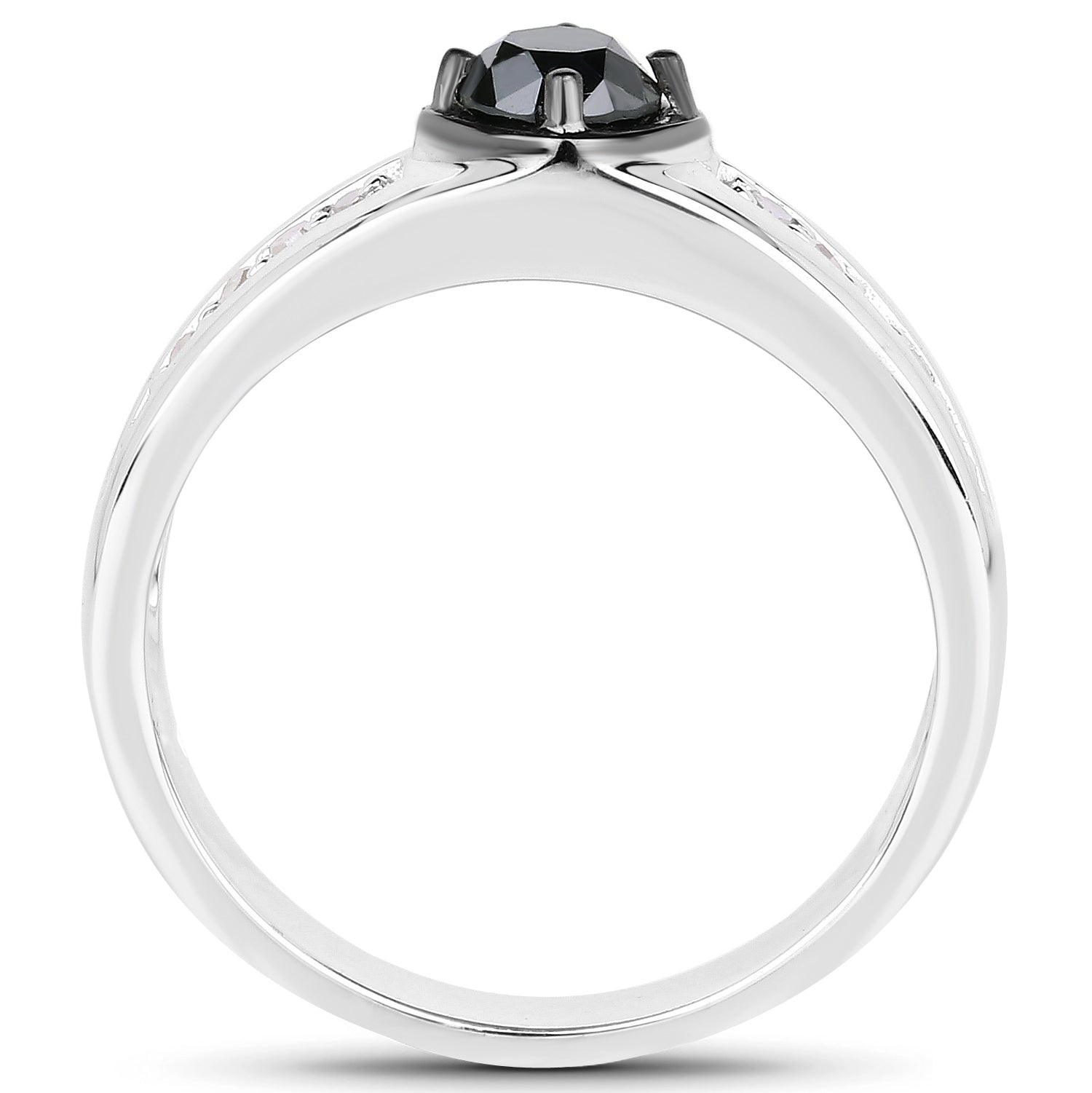 Multicolor Diamond Ring 0.62 Carats Sterling Silver