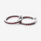Garnet Hoop Earrings 1.9 Carats Sterling Silver