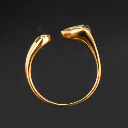 Sky Blue Topaz Ring With White Zircon 0.75 Carats Gold Plated Silver
