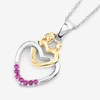 Ruby Mom Pendant 0.12 Carats Gold Plated Silver