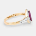 Ruby Ring With Diamonds 0.94 Carats 14K Yellow Gold