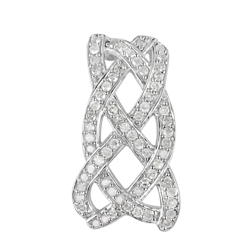 Diamond Infinity Knot Pendant 0.53 Carats Sterling Silver