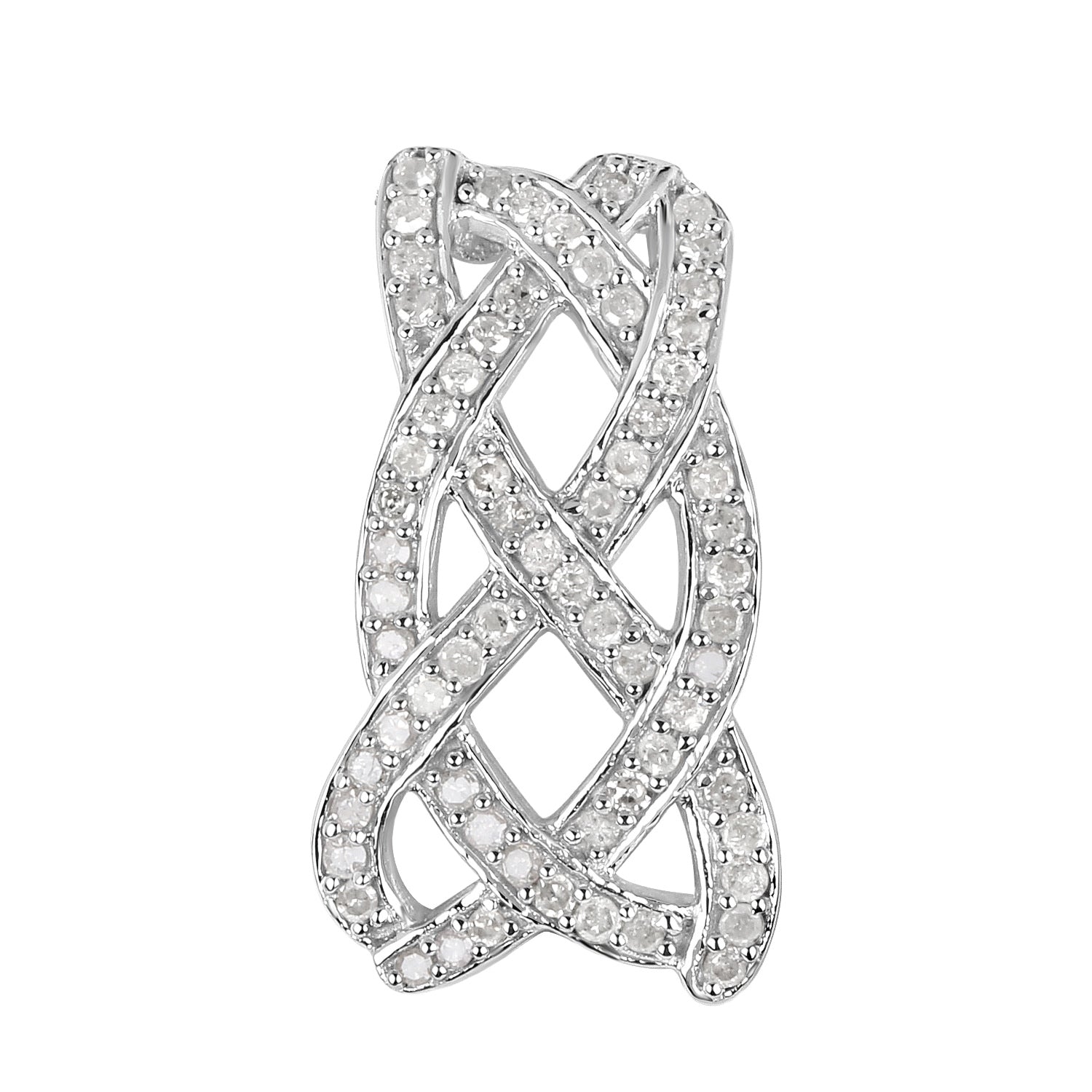 Diamond Infinity Knot Pendant 0.53 Carats Sterling Silver