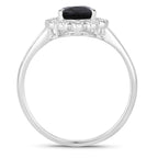 Blue Sapphire Ring With Diamonds 1.42 Carats 14K White Gold