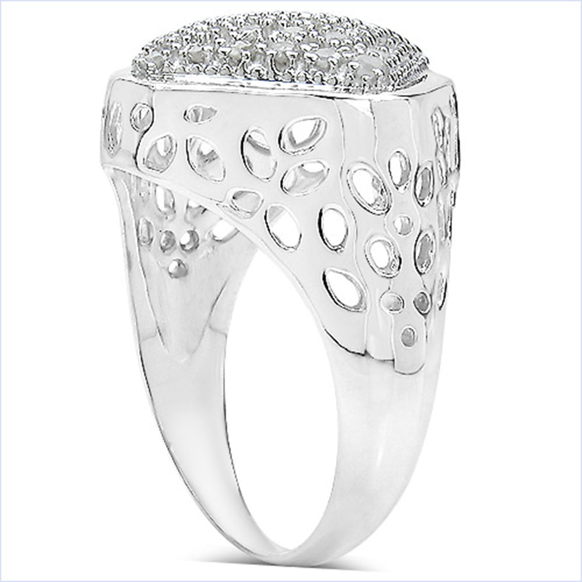 Diamond Ring 0.52 Carats Sterling Silver