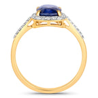 Blue Sapphire Ring With Diamonds 2.32 Carats 18K Yellow Gold