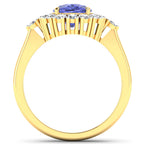 Tanzanite Ring With Diamonds 2.6 Carats 14K Yellow Gold