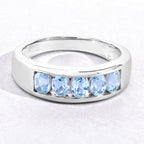 Blue Topaz Ring 0.94 Carats Sterling Silver