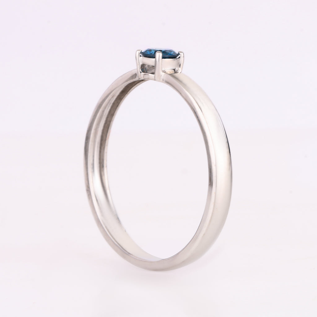 Blue Diamond Ring 0.2 Carats 9K White Gold