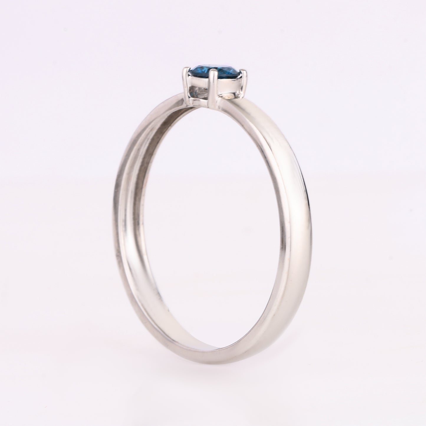Blue Diamond Ring 0.2 Carats 9K White Gold