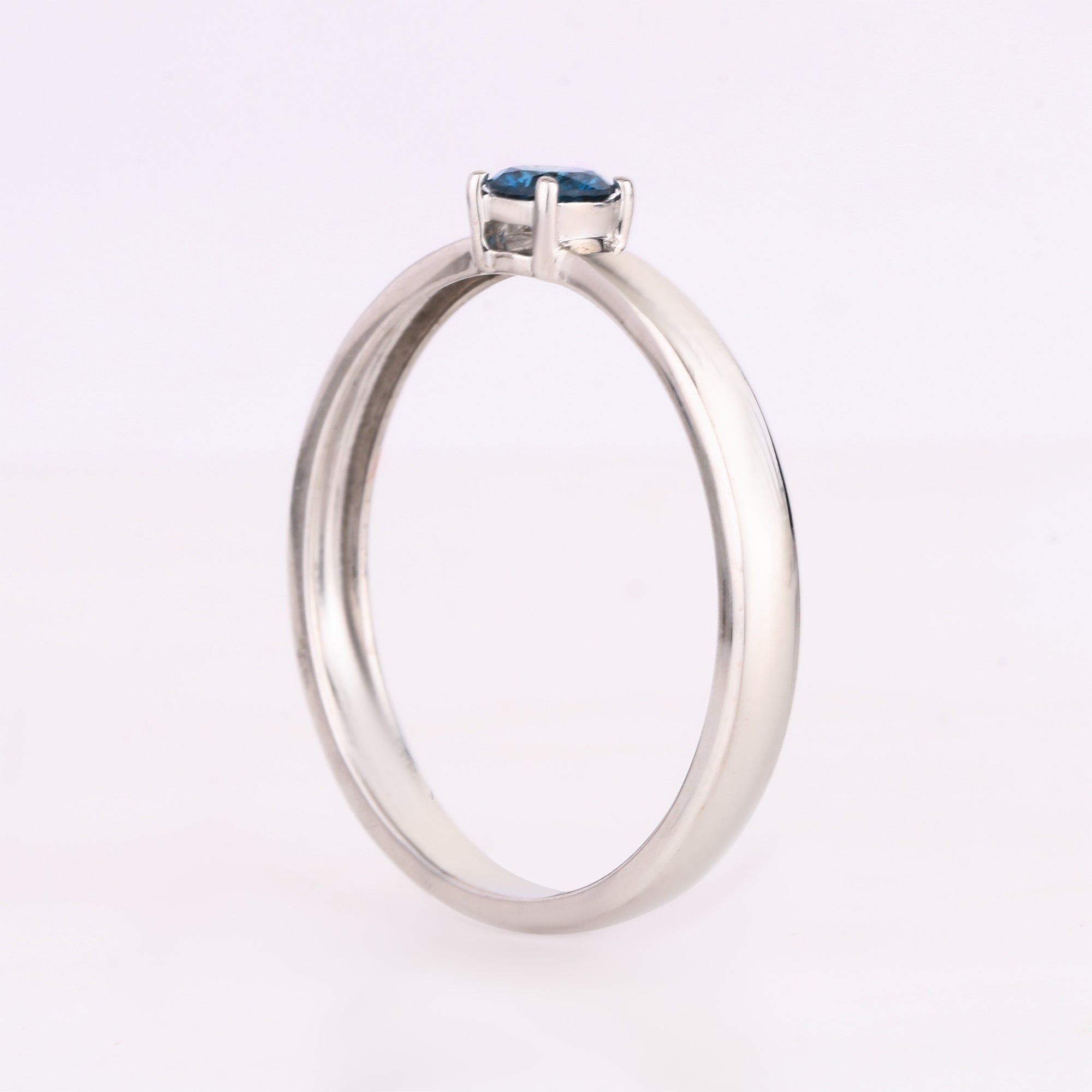 Blue Diamond Ring 0.2 Carats 9K White Gold