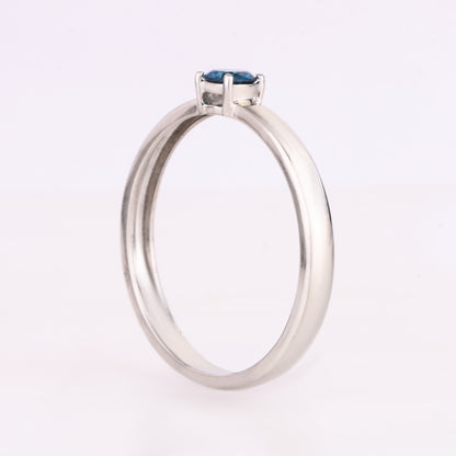 Blue Diamond Ring 0.2 Carats 9K White Gold