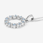 Aquamarine Pendant With White Topaz 1.06 Carats Sterling Silver