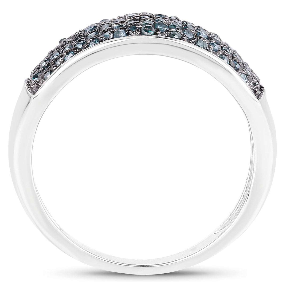 Blue Diamond Ring 0.4 Carats Sterling Silver