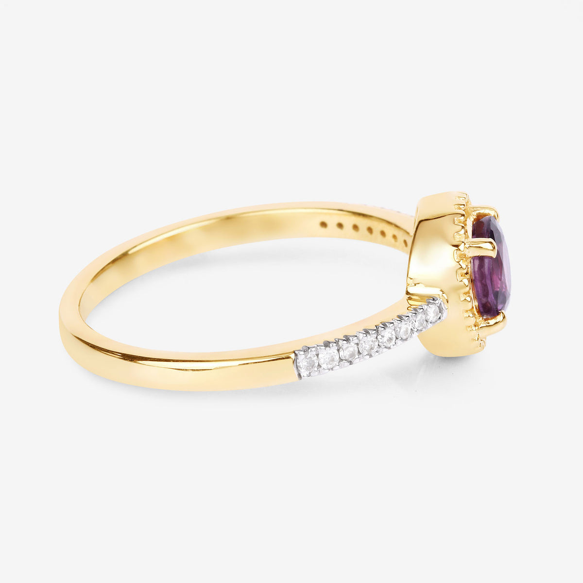 Ruby Ring With Diamonds 0.9 Carats 14K Yellow Gold