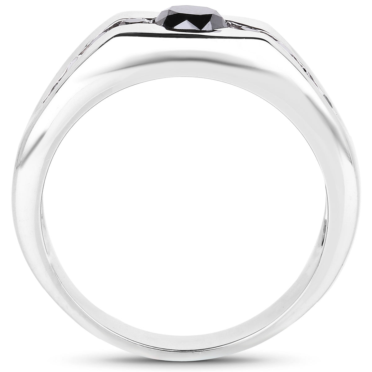 Black Diamond Ring 0.7 Carats Sterling Silver