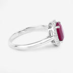 Ruby Ring With Diamonds 1.56 Carats 10K White Gold